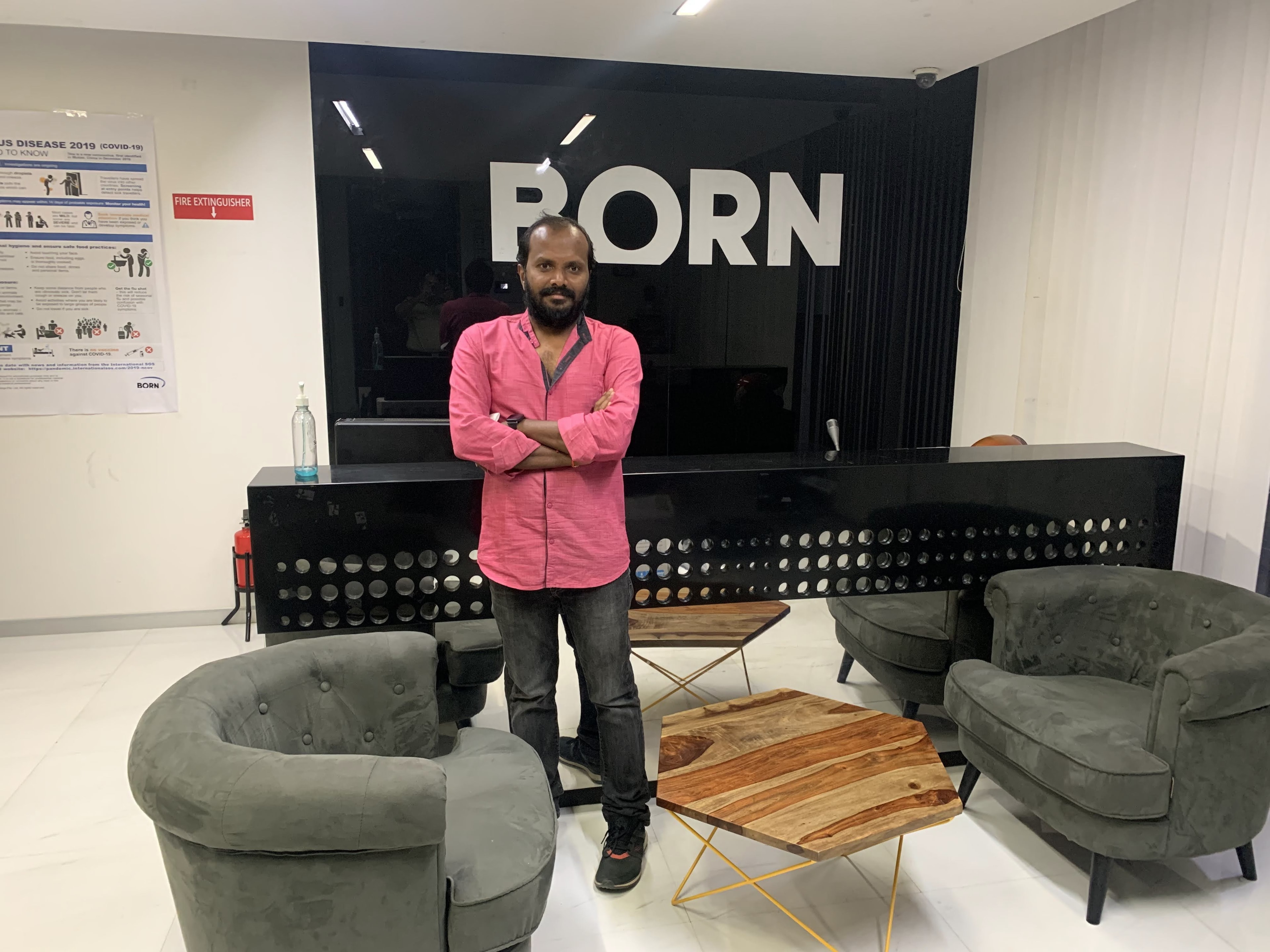 Sateesh Muggalla at a conference during Born Commerce years